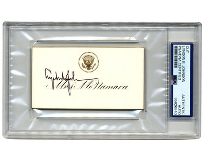President Lyndon Johnson "McNamara" White House Dinner Place Card. PSA Auto