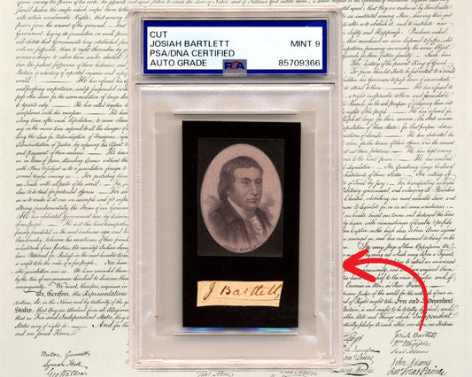Declaration of Independence Signer Josiah Bartlett PSA Mint 9 Auto