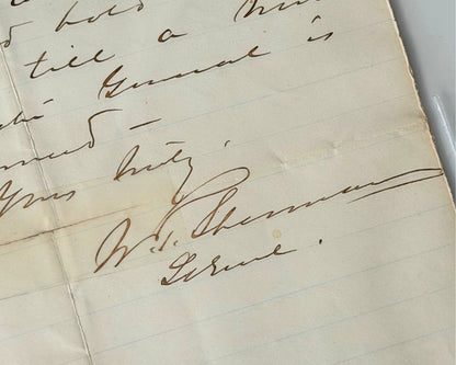 Civil War Union General W.T. Sherman Signed Letter to Gen Thomas Wood! BAS Auto