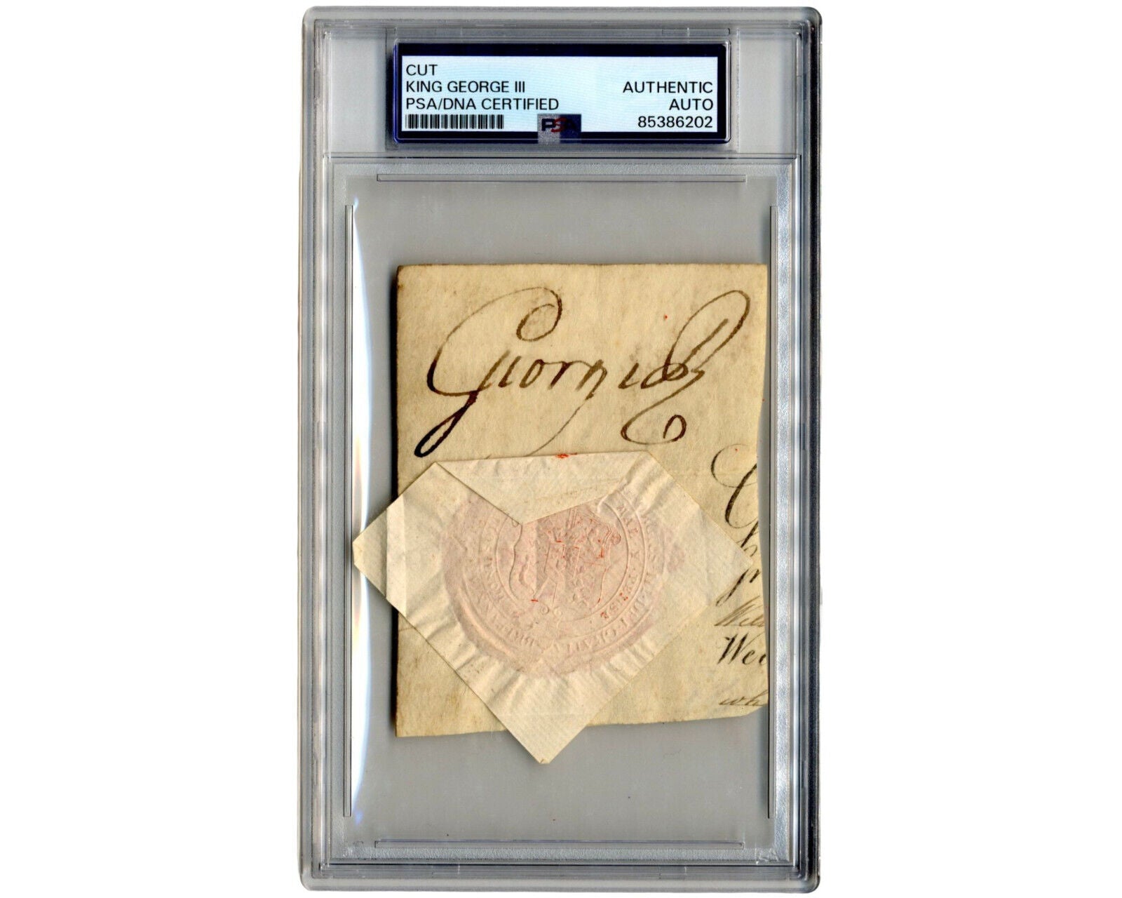 King George III (3rd) Signed Autographed Cut from Military Document PSA Auto