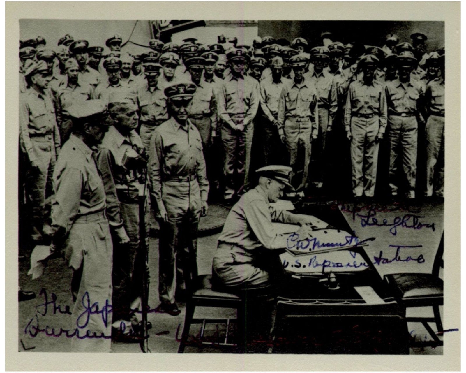 Rare Admiral Chester Nimitz Signed WWII Surrender Photograph PSA Auto Fantastic!