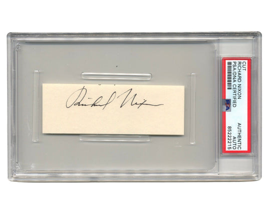 President RICHARD NIXON Gorgeous Signed Cut PSA Auto