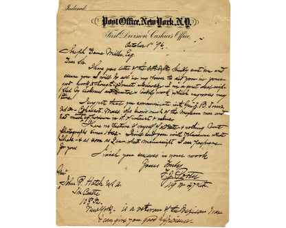 Civil War General Fitz John Porter Signed Letter on Post Office Stationary PSA