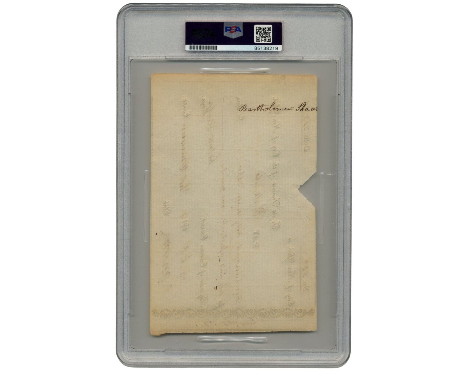 Dewitt Clinton Signed Check Paying For Assistants & Himself as Mayor! PSA 8 Auto