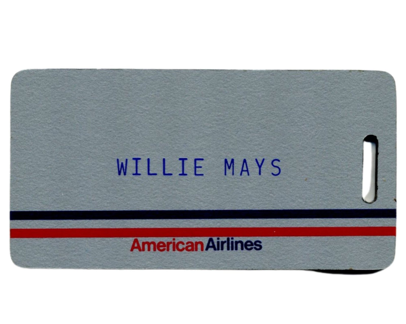 Willie Mays Personally Owned Luggage Tag from AA Ex. Mays Estate / Hunt Auctions