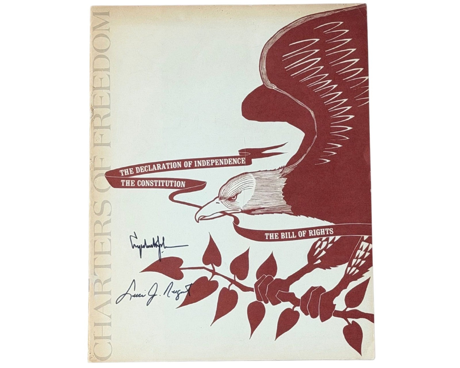 President Lyndon Johnson Signed Program w/ Declaration, Consitution Prints JSA