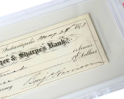 President Benjamin Harrison Signed Check PSA Mint 9 Auto