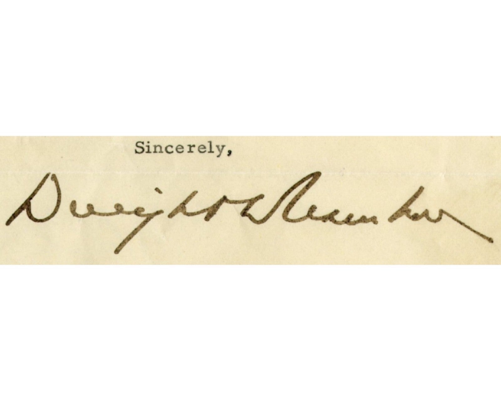 Dwight Eisenhower Signed Letter Pledging to Help Farmers w/ US Policy PSA