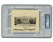 President Gerald Ford Signed White House Engraving / Postcard PSA Auto