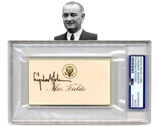 President Lyndon B. Johnson Signed White House Placecard from Pres. Dinner PSA