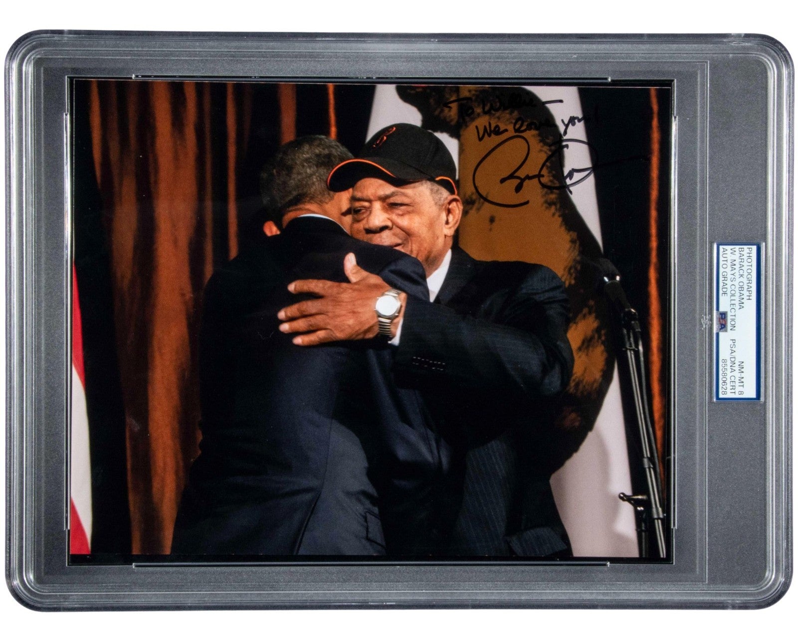 President Barack Obama Signed Photo Dedicated to Willie Mays PSA Auto 8
