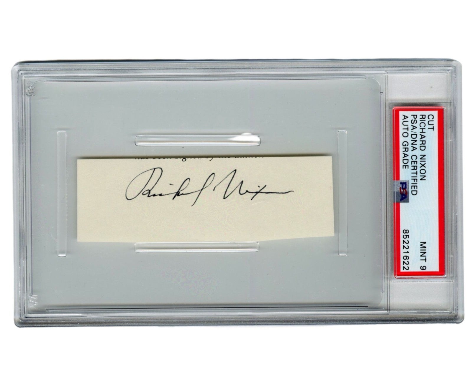 President Richard Nixon Bold Signed Cut Autograph PSA Mint 9 Auto
