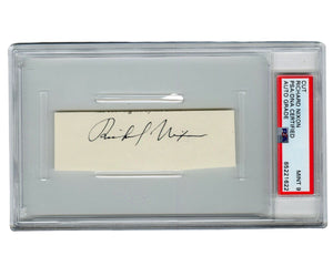 President Richard Nixon Bold Signed Cut Autograph PSA Mint 9 Auto