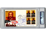 Martin Luther King Sr, Rosa Parks, Coretta and R.Wilkins Signed MLK FDC PSA Auto
