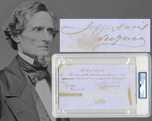 C. Pres. JEFFERSON DAVIS Signed Doc Soldiers Sick Pay During Bleeding Kansas PSA