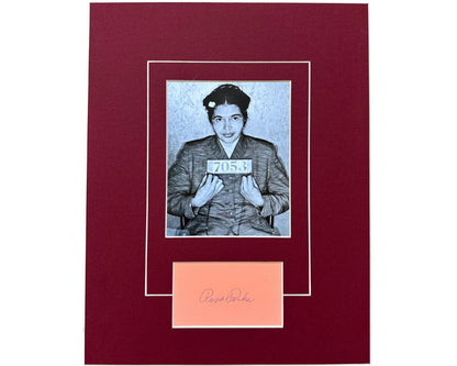 Civil Rights Icon Rosa Parks Signed Mugshot Matte Display! Bold Auto! JSA