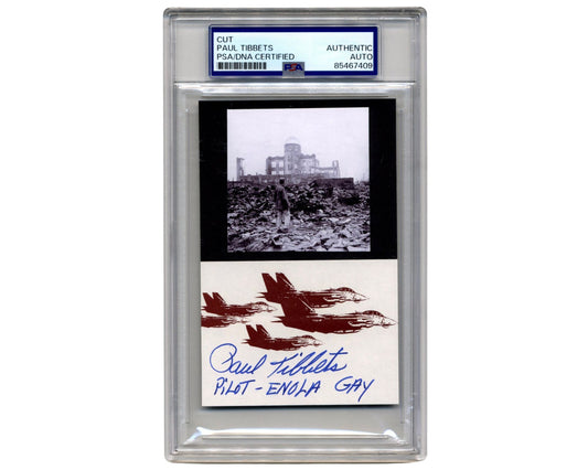 PAUL TIBBETS Signed Hiroshima Atomic Bomb Ruins Display PSA Bold Auto