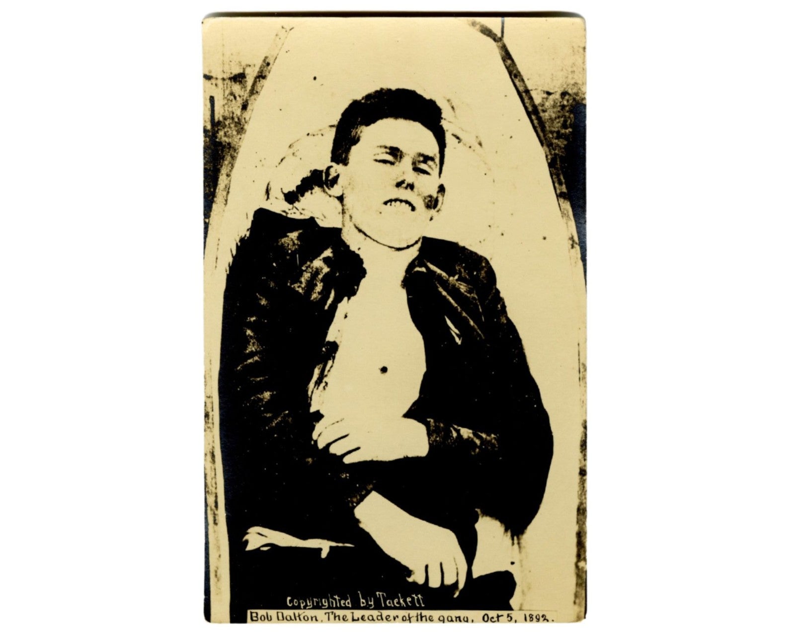 Antique RPPC Real Photo Postcard of Bob Dalton after Coffeyville Raid