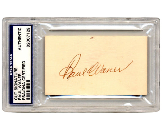 Pirates Legend & HOF Paul Waner Signed Cut Autograph PSA Auto