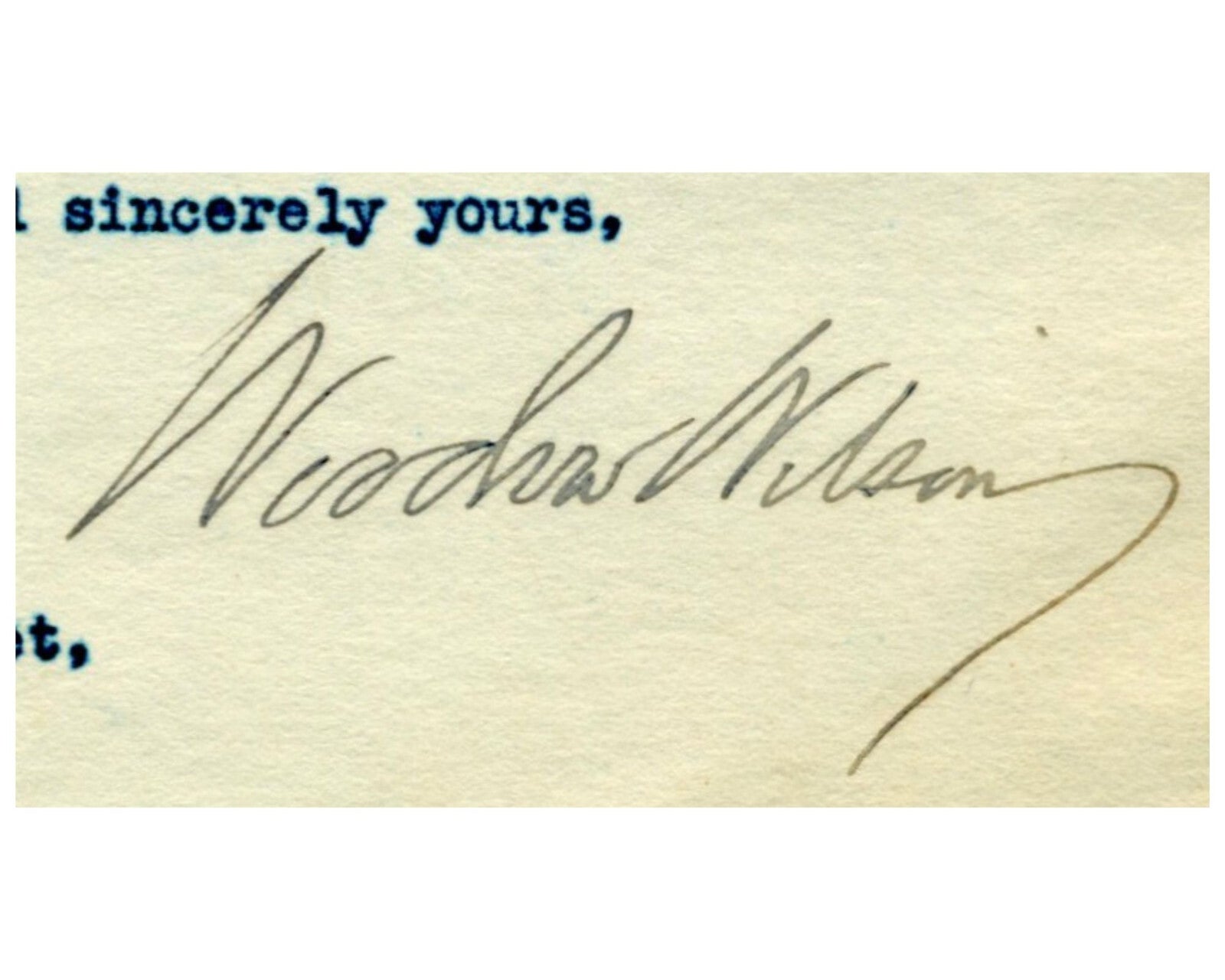 President Woodrow Wilson Signed W.H. Letter Extending Sir Borden Greetings! PSA