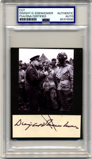 President DWIGHT EISENHOWER Signed Iconic D-Day Photo Display PSA Auto