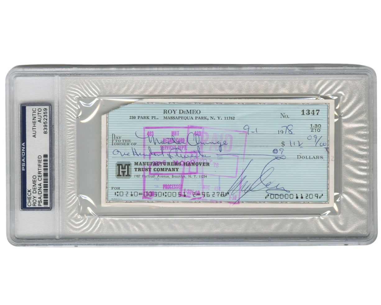 Gambino Hit Man Roy Demeo Signed Check PSA Bold Auto