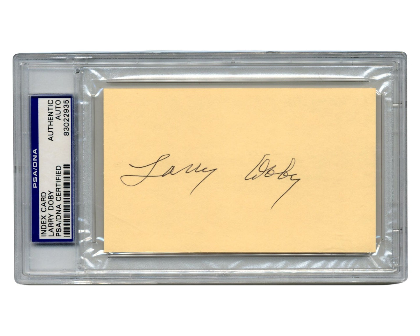 Larry Doby Boldly Signed Index Card PSA Auto - HOFer & First AL African American