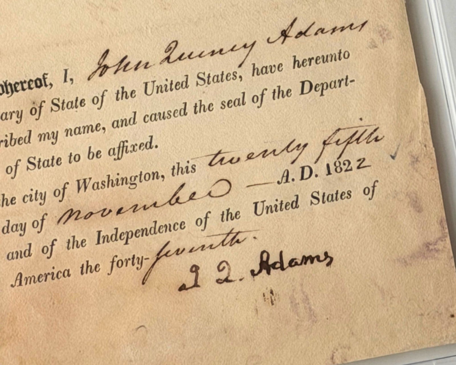 John Quincy Adams Publishes US Laws In PA, Incl. Second Bank of US Charter! PSA