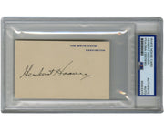 President Herbert Hoover Signed White House Card PSA Bold Auto