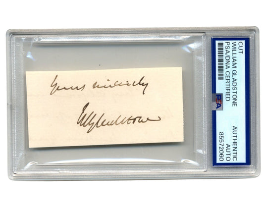 British Prime Minister William Ewart Gladstone Signed Cut PSA Auto