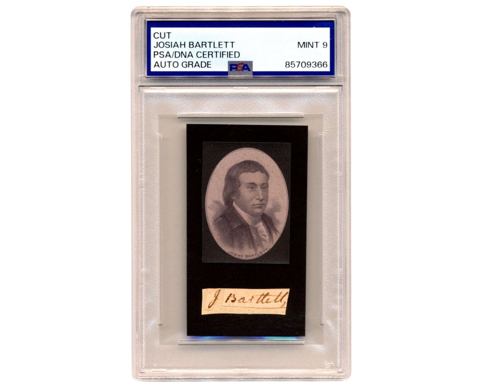 Declaration of Independence Signer Josiah Bartlett PSA Mint 9 Auto