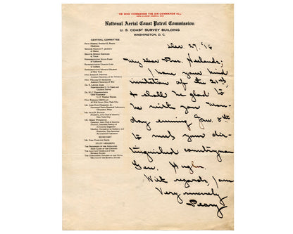 North Pole Explorer Robert E. Peary Signed Letter PSA Auto