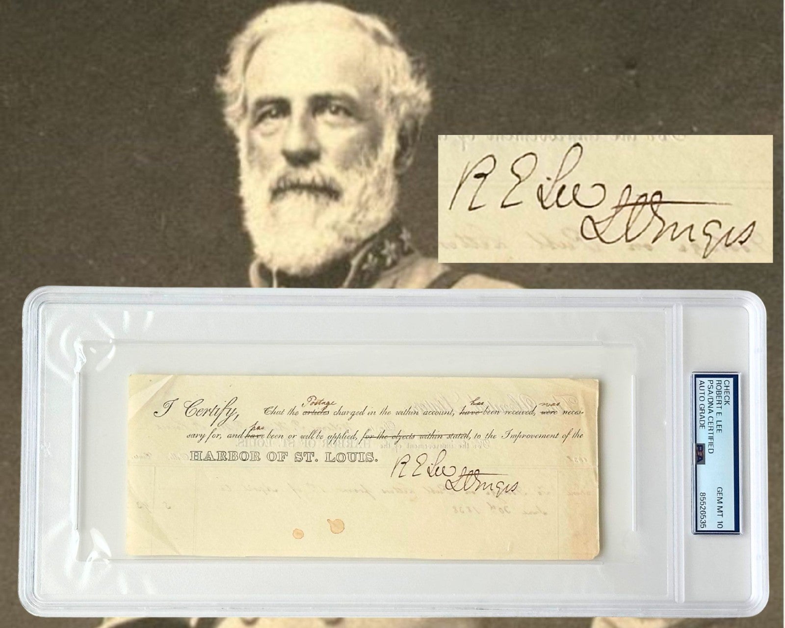 Conf. General Robert E. Lee Signed Document PSA Gem Mint 10 - Only 10? Pop 1?