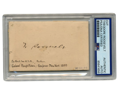 President Theodore Roosevelt Signed Cut PSA Auto
