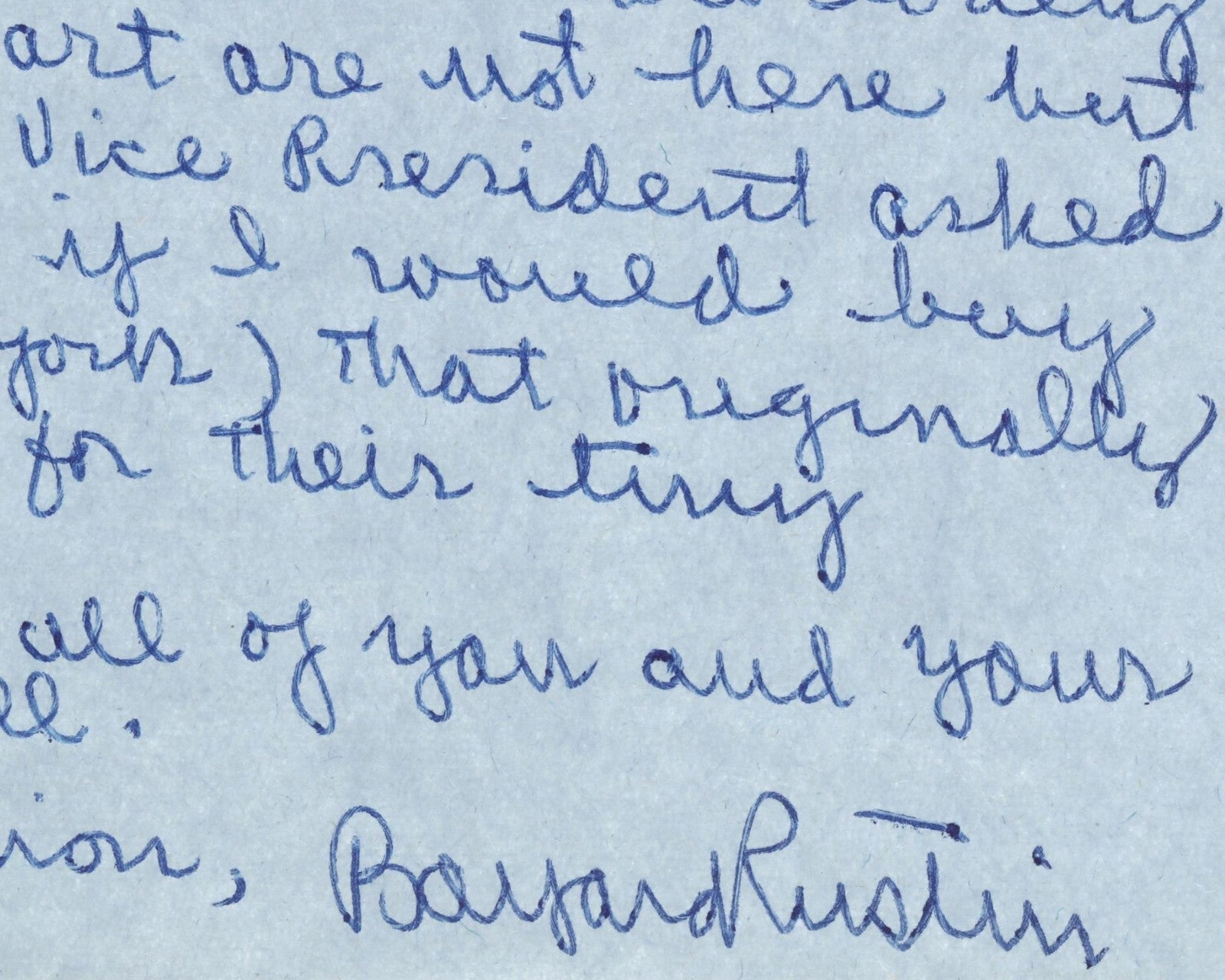 March on Washington Organizer BAYARD RUSTIN Signed Letter. Only Known Example!