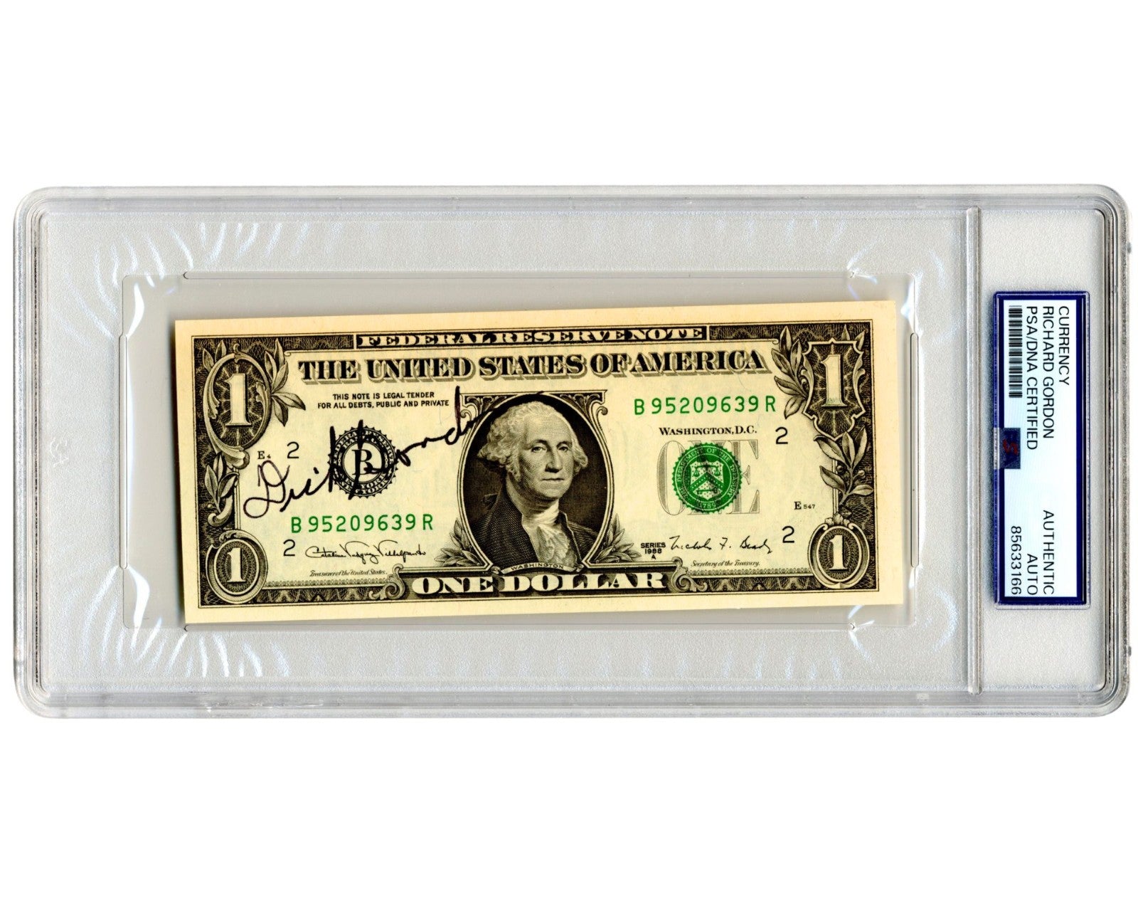 Apollo 12 Pilot Richard "Dick" Gordon Signed Currency $1 Dollar Bill PSA Auto