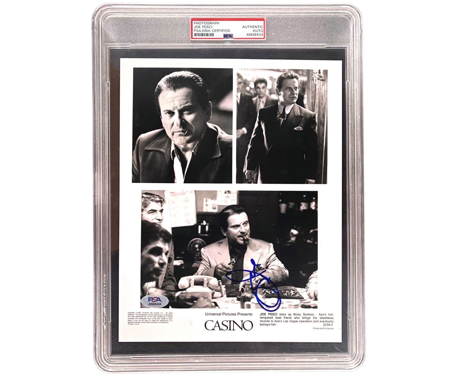 Iconic Actor Joe Pesci Signed Casino Promotional Photograph PSA Auto