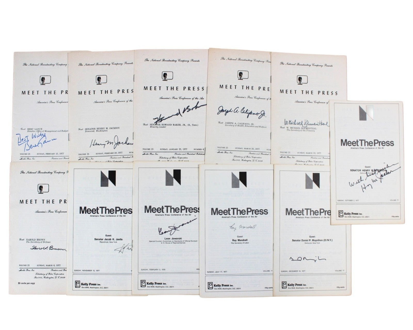 41 Meet the Press Signed Programs Kissinger Wallace Trudeau Goldwater McGovern +