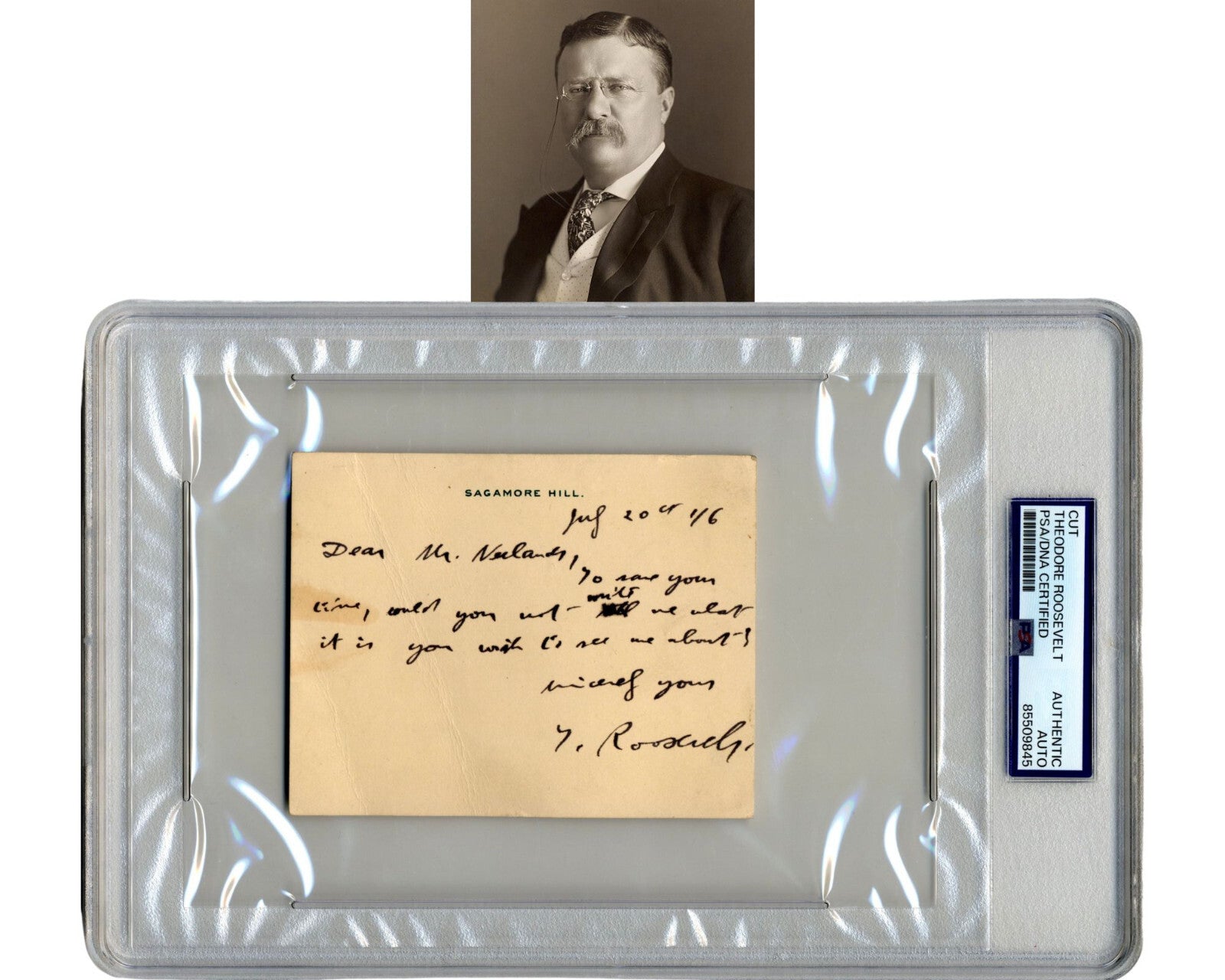 President Theodore Roosevelt Signed Handwritten Letter from Sagamore! PSA Auto
