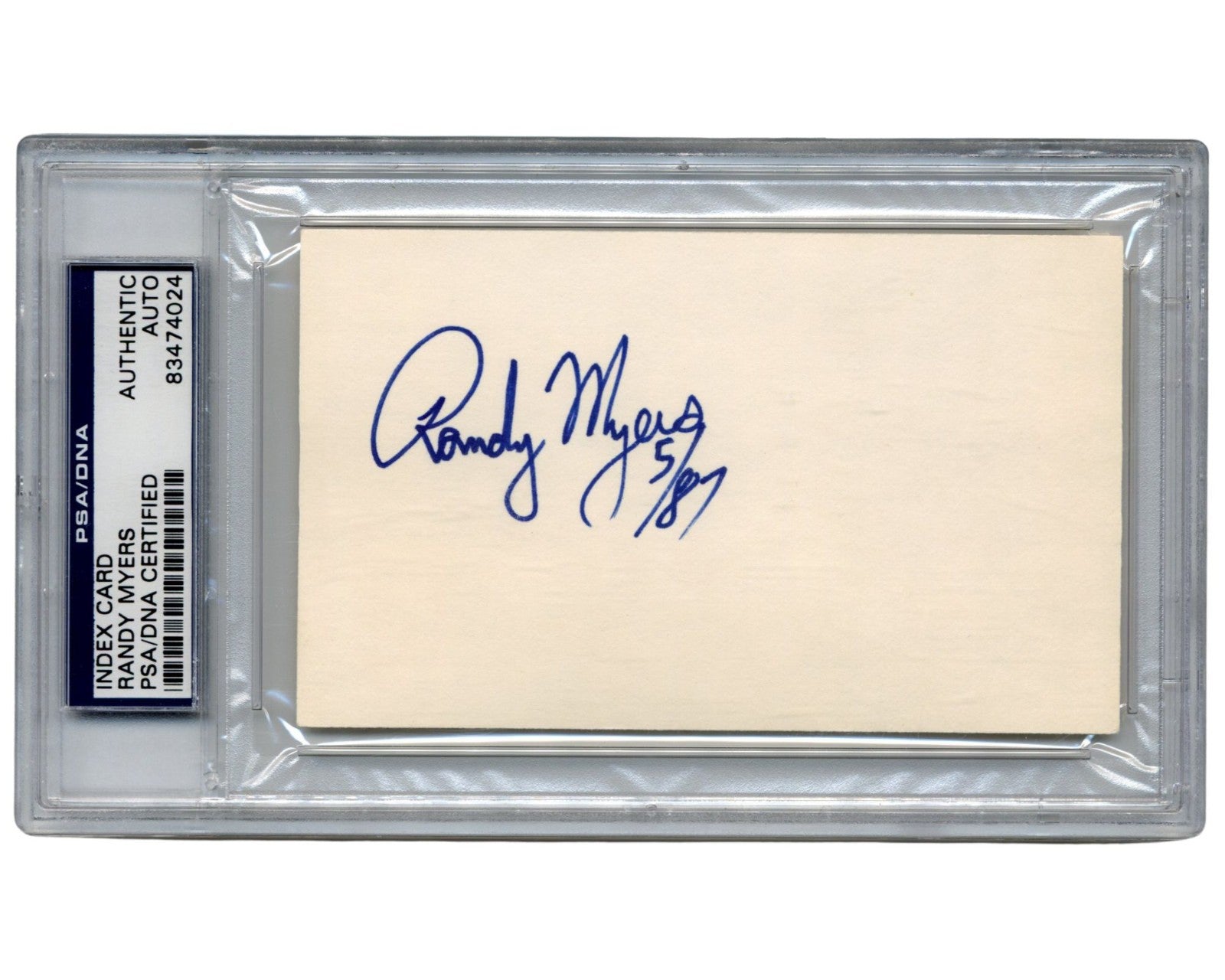 Randy Myers Signed Index Card PSA Auto - Cincinnati Reds “Nasty Boys” Bullpen!