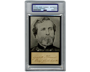 Civil War Union General George Henry Thomas Signed Cut Display PSA Auto