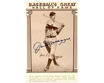 1977 Baseball's Great Hall of Fame Exhibits Joe DiMaggio Signed Card PSA Auto