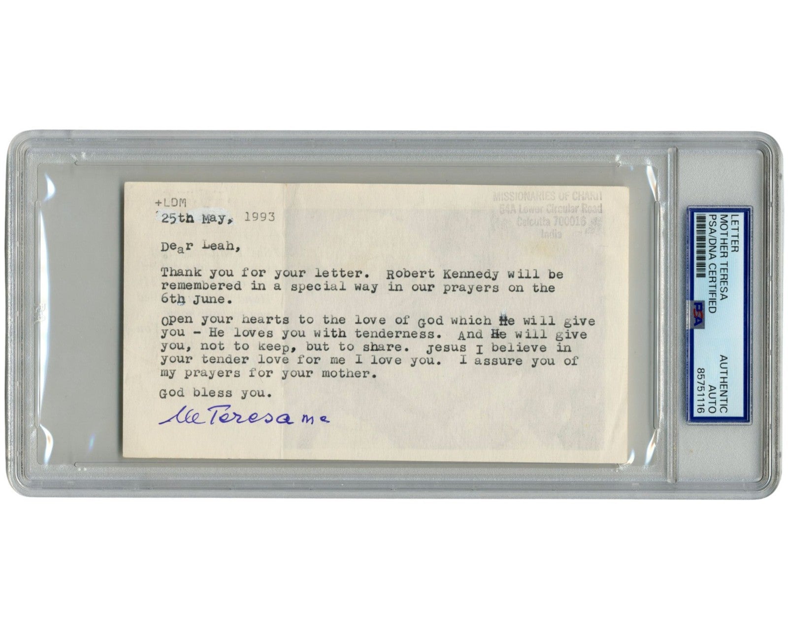 Saint Mother Teresa Prays for Robert F. Kennedy on Assassination Anniversary PSA