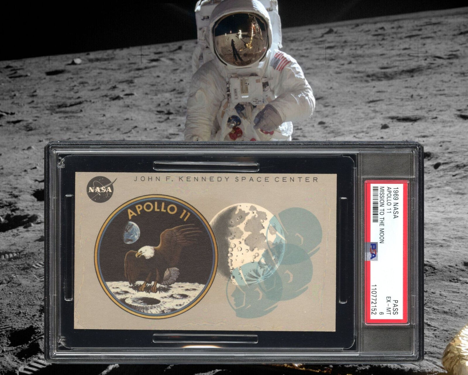 1969 APOLLO 11 Launch Pass / Ticket For NASA Mission to the Moon PSA 6