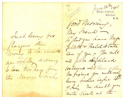 Andrew Carnegie Rare "Twice" Signed Hand Written Letter w/ "Mrs. Carnegie"! JSA