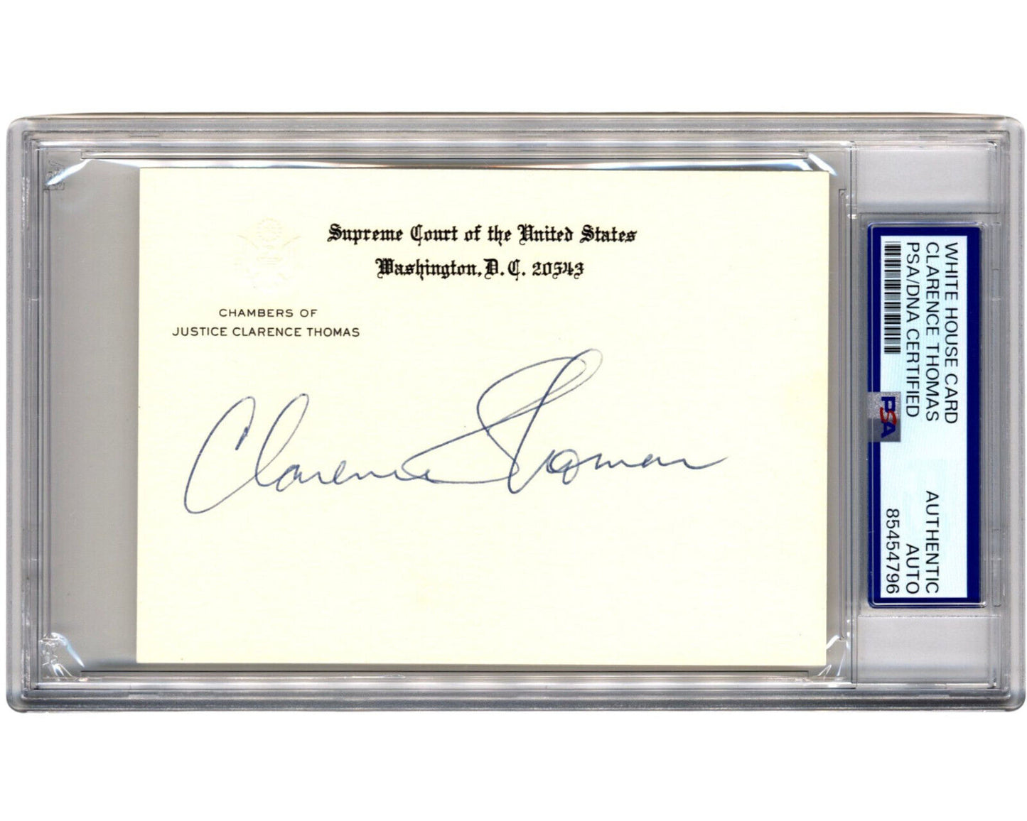 Justice CLARENCE THOMAS Signed Supreme Court Card - PSA Auto