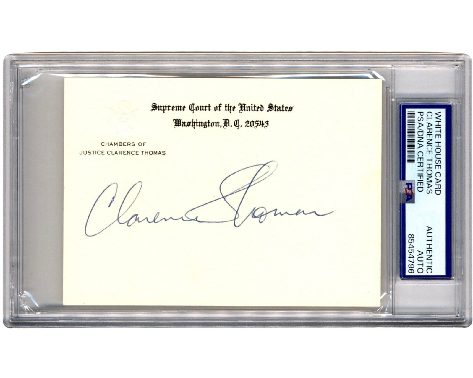 Justice CLARENCE THOMAS Signed Supreme Court Card - PSA Auto