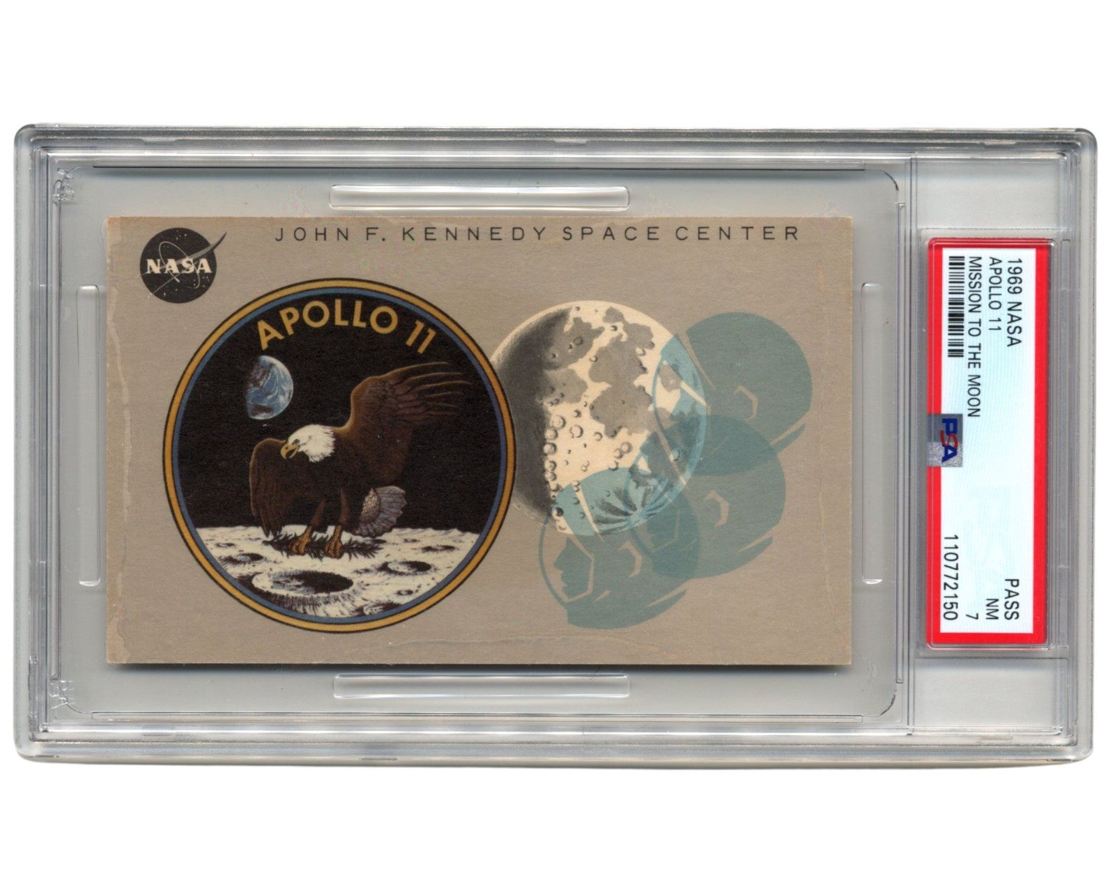 1969 APOLLO 11 Launch Pass / Ticket For NASA Mission to the Moon PSA 7