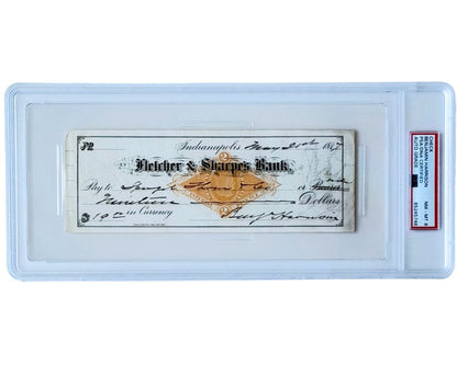 President Benjamin Harrison Signed Check PSA 8 Auto - Paying off Interest!