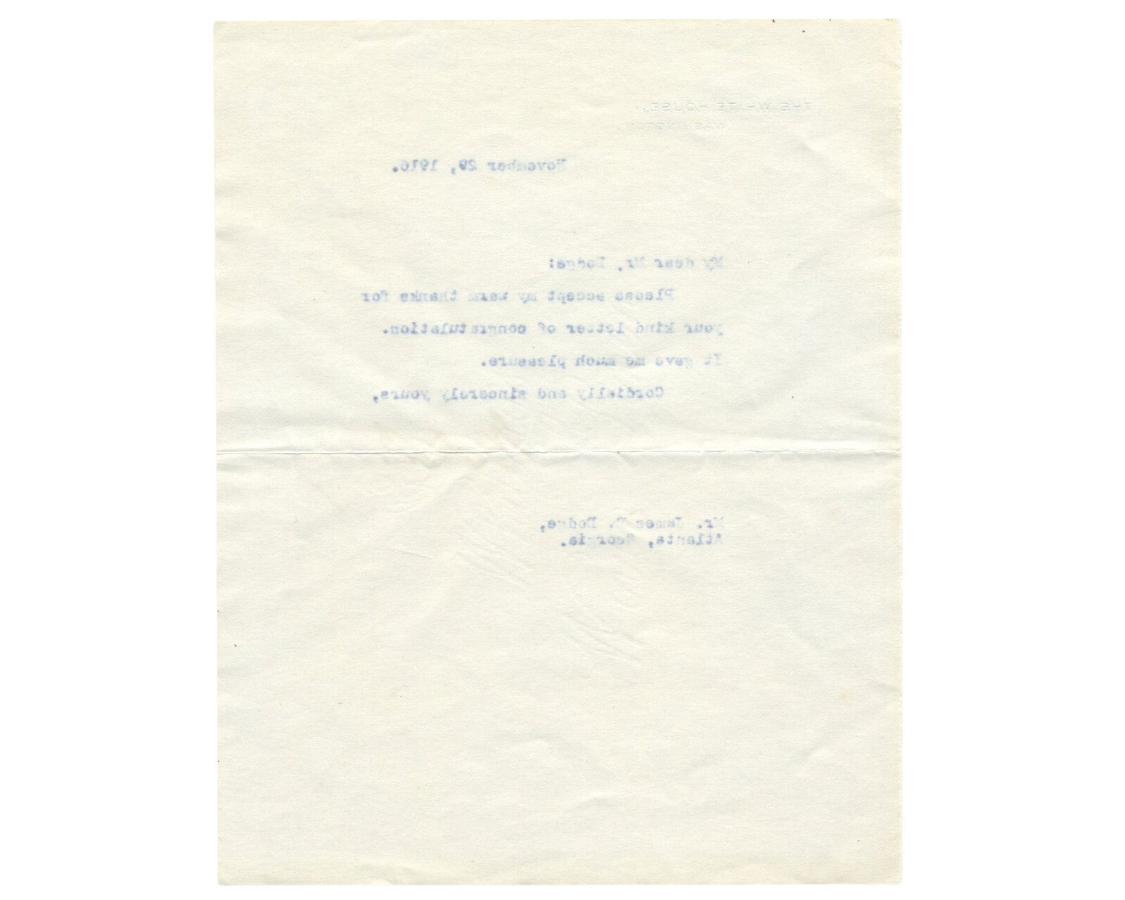 President Woodrow Wilson Signed White House Letter as Pres. PSA - Bold Auto!